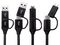NLMOB-4CBDBK - Braided USB-C / USB-A Plug to USB-C / Micro B Plug USB 2.0 Lead, 1m Black