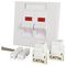 70452PI - 1 Gang Twin Angled RJ45 Socket Cat5e Faceplate, White