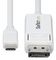 CDP2DP2MBW - Bi-Directional USB-C to 4K 60Hz DisplayPort 1.2 Lead, 2m White