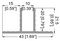 E2226/2000 - 2m Hat-Shaped Divider Extrusion Aluminium Edging Profile 10mm