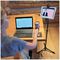 TECHASSIST - Portable Microphone & Tablet Stand with Universal Tablet/Phone Holder