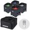 EQLED039 - 4x24W LED Portable Wireless Uplighter RGBW Bundle, Black