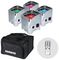 EQLED039A - 4x24W LED Portable Wireless Uplighter RGBW Bundle, Chrome