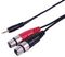 PLS00685 - 3.5mm Stereo Jack to 2x 3-Way XLR-F Lead, 2m