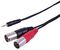 PLS00690 - 3.5mm Stereo Jack to 2x 3-Pin XLR-M Lead, 1m