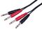PLS00767 - 2x 6.35mm 1/4" Male Jack to Jack Mono Lead, 1m