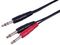 PLS00785 - 6.35mm 1/4" Stereo Jack to 2x Mono Jacks Male Lead, 5m
