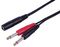 PLS00795 - 6.35mm Stereo Jack Socket to 2x 1/4" Mono Jack Plugs, 0.3m