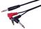 PLS00805 - 6.35mm 1/4" Stereo Jack to 2x 90° Mono Jacks Lead, 0.5m
