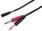 PLS00827 - 3.5mm Stereo Jack Socket to 2x 6.35mm Mono Jacks, 0.3m