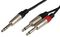 S6J-2M6J300 - 6.3mm Stereo Jack Plug to 2x Mono Jack Plugs Lead, 3m