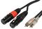 2R-2XF075 - 2x 3 Pin XLR Sockets to 2x RCA Phono Plugs Lead, 0.75m