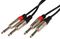 2M6J-J150 - 2x 6.3mm Mono Jack Plugs to 2x 6.3mm Mono Jack Plugs Lead, 1.5m