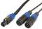 190.182UK - Speaker Splitter Lead, Speaker Plug to 2x Speaker Sockets, 0.3m
