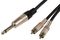 M6J-2R300 - 6.3mm Mono Jack Plug to 2x RCA Phono Plugs Lead, 3m