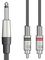 M6J-2R300 - 6.3mm Mono Jack Plug to 2x RCA Phono Plugs Lead, 3m