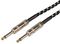 190.292UK - 6.3mm Mono Jack Plug to 6.3mm Mono Jack Plug Braided Guitar Lead, Black / White, 6m