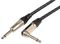 190.384UK - 6.3mm Mono Jack Plug to 6.3mm Mono Right Angle Jack Plug Braided Guitar Lead, Black / Blue, 3m