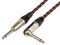 190.386UK - 6.3mm Mono Jack Plug to 6.3mm Mono Right Angle Jack Plug Braided Guitar Lead, Black / Red, 3m