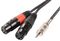 190.136UK - 3.5mm Stereo Jack Plug to 2x 3 Pin XLR Sockets