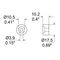 F1694-PE4 - 17.5mm Screw Mount Round Small Rubber Feet, 4 Pack