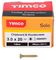 30020SOLOC - 3mm x 20mm Pozidriv Double Countersunk ZYP Solo Chipboard & Wood Screws, 200 Pack