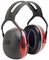 X3A - 33 dB Headband Ear Defenders, Black/Red