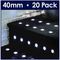 16674 - 40mm LED Decking Lights, White 20 Pack