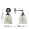 21036 - Ezrah Wall Light, E27, Chrome