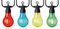 LT200200MC - 10 LED Bulb Connectable Festoon Lights, Multicoloured
