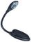 GH415 - Battery Operated Reading Light with LED Flexible Head & Clip, Black
