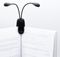 GH416 - Battery Operated Reading Light With Twin LED Flexible Heads & Clip, Black