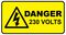 LDV23SA - Danger 230 Volts Labels, Pack of 18
