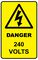 LDVL24SA - Danger 240 Volts Labels, Pack of 12