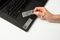 TZESE4 - P-Touch Security Labelling Tape Cassette, Black on White, 18mm