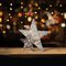 LB201049S - 31cm Double Layer Light Up Star Decoration - Silver