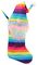 AC221675 - 82cm Rainbow Stripe Christmas Stocking with Gonk Head