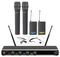 NU4-C - Quad UHF Wireless Kit, 2x Handheld + 2x Beltpack (Neckband & Lavalier)