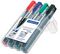 350WP4 - Chisel Tip Lumocolor Permanent Marker Pens - Pack of 4 Assorted Colours
