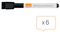 2104184 - Mini Whiteboard Marker Pens with Magnetic Eraser, 6 Pack Black