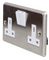 VX1500SS/D - 2 Gang 13A DP Switched Socket, Brushed Stainless Steel / White