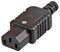 PELB1860 - Rewireable In-Line IEC C13 Socket with Solder/Screw Terminations and Cable Strain Relief, Black