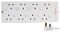 PELB1927 - 8 Gang Switched Surge Protected Extension Lead, 2m, White