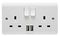 GB6:CR1306/USB/D - Instinct 2 Gang, DP Switched Wall Socket with 2x USB Sockets, Dual Earth, 13A
