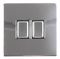 PELB1129 - Screwless Light Switch, 2 Gang, 2 Way, 10AX, Polished Chrome