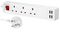 SHA5318 - Mains Extension Lead, Smart WiFi, 3 Gang, 4x USB Charging Ports