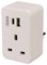 PELB2335 - Euro to UK Travel Adaptor with USB, 20W, 2 Port, 1x USB A, 1x USB C, White