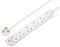 SRG6210N-MP - Mains Extension Lead with Surge Protection, 6 Gang, 2m, White