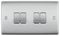 NBS44-01 - Light Switch, 4 Gang, 2 Way, 20A, 16AX, Brushed Steel