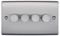 NBS84-01 - Dimmer Switch, 4 Gang, 2 Way, 200W, Brushed Steel